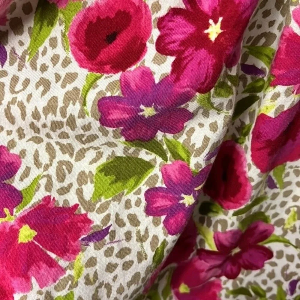 The Children’s Place Lace Top Floral Dress Spaghetti Strap Animal Print 10/12 L